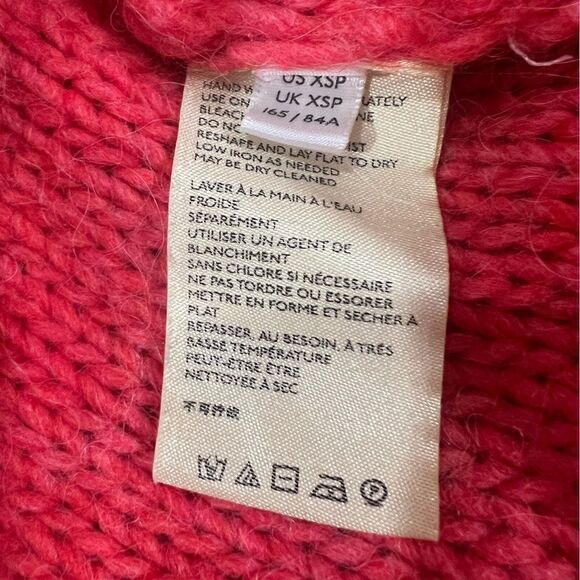 Anthropologie Cropped Turtleneck Sweater | Made in Italy | XS | Coral Knit - Picture 8 of 9